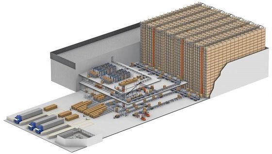 ASRS Heavy Duty Pallet Stacker Automatic Racking System For 16m Warehouse